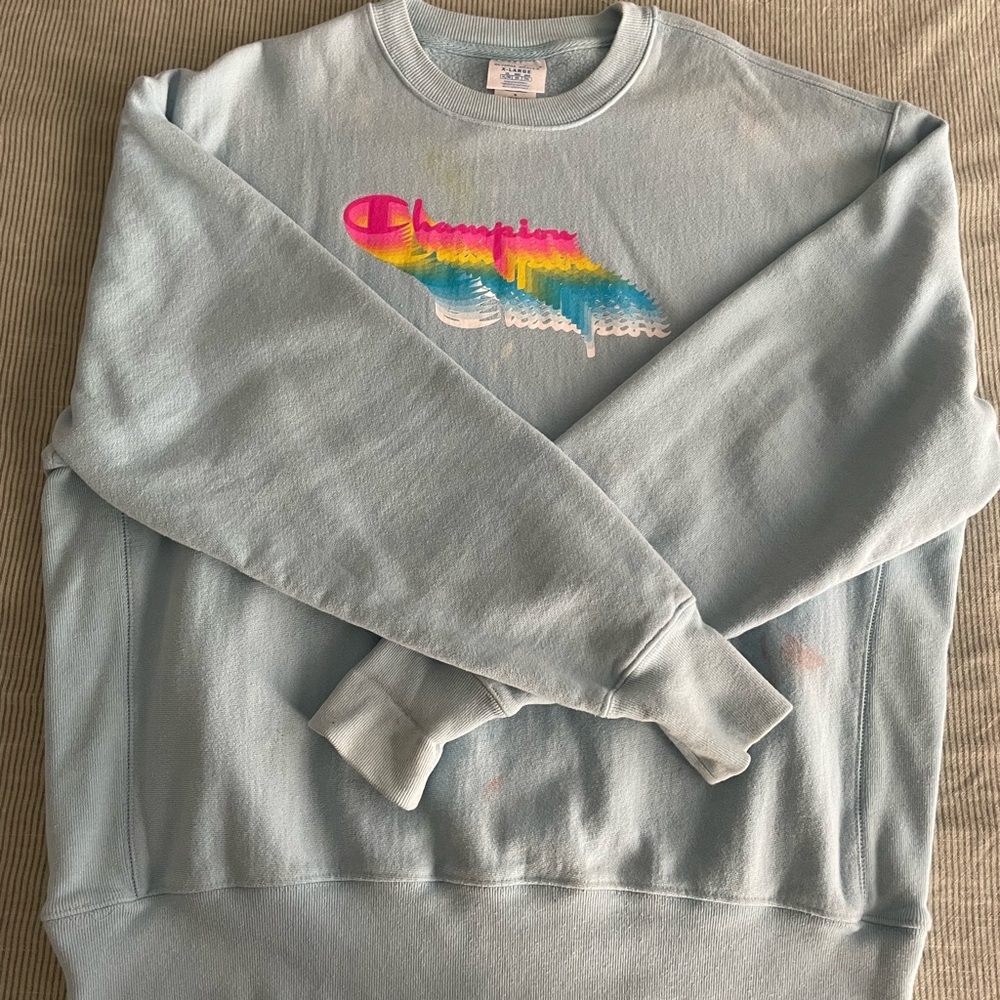 Champion Men's Pastel Blue Crewneck Sweater